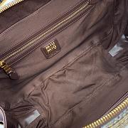 Kitlife MiuMiu Beau Top-handle Tratan Bag Beige With Leather Details 34x23x12cm - 5