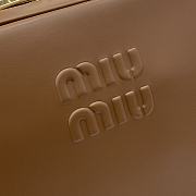 Kitlife MiuMiu Brown Leather Beau Shoulder Bag 34x23x12cm - 5