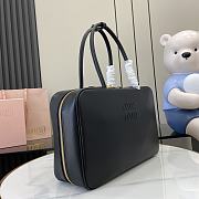 Kitlife MiuMiu Black Leather Beau Shoulder Bag 34x23x12cm - 6