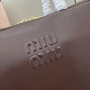 Kitlife MiuMiu Burgundy Leather Beau Shoulder Bag 34x23x12cm - 4