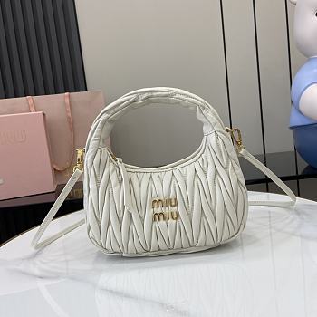 Kitlife MiuMiu Wander Hobo Bag White 28x27x10cm