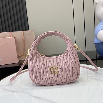 Kitlife MiuMiu Wander Hobo Bag Pink 28x27x10cm