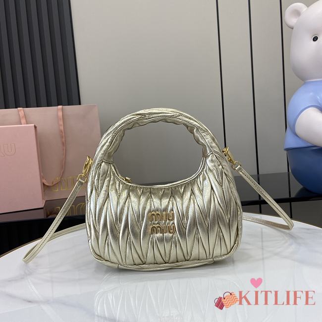 Kitlife MiuMiu Wander Hobo Bag Gold 28x27x10cm - 1