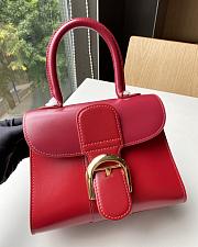 Kitlife Delvaux Brillant Box Leather Bag in Red 20x10x16cm - 1
