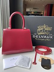 Kitlife Delvaux Brillant Box Leather Bag in Red 20x10x16cm - 5