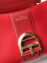 Kitlife Delvaux Brillant Box Leather Bag in Red 20x10x16cm - 2