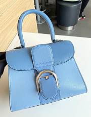 Kitlife Delvaux Brillant Box Leather Bag in Blue 20x10x16cm - 1