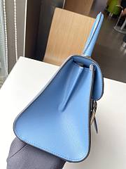 Kitlife Delvaux Brillant Box Leather Bag in Blue 20x10x16cm - 6