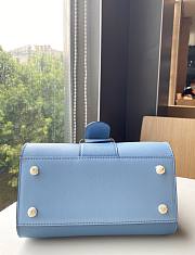 Kitlife Delvaux Brillant Box Leather Bag in Blue 20x10x16cm - 4