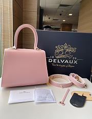 Kitlife Delvaux Brillant Box Leather Bag in Pink 20x10x16cm - 5