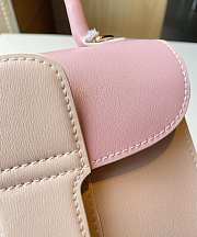 Kitlife Delvaux Brillant Box Leather Bag in Pink 20x10x16cm - 3