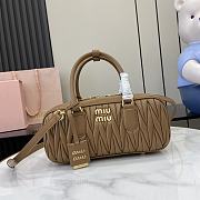 Kitlife MiuMiu Arcadie Matelasse Top Handle Bag Brown 27x12x9cm - 1