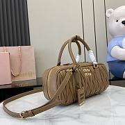 Kitlife MiuMiu Arcadie Matelasse Top Handle Bag Brown 27x12x9cm - 6
