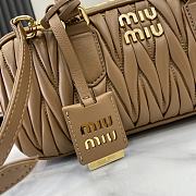 Kitlife MiuMiu Arcadie Matelasse Top Handle Bag Brown 27x12x9cm - 2
