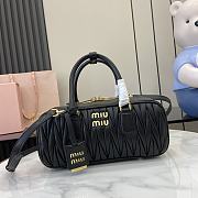 Kitlife MiuMiu Arcadie Matelasse Top Handle Bag Black 27x12x9cm - 1