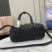 Kitlife MiuMiu Arcadie Matelasse Top Handle Bag Black 27x12x9cm - 5