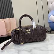 Kitlife MiuMiu Arcadie Matelasse Top Handle Bag Dark Brown 27x12x9cm - 1