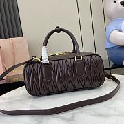 Kitlife MiuMiu Arcadie Matelasse Top Handle Bag Dark Brown 27x12x9cm - 5
