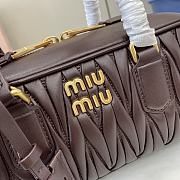 Kitlife MiuMiu Arcadie Matelasse Top Handle Bag Dark Brown 27x12x9cm - 3