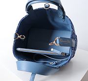 Kitlife Dior Toujours Bag Denim Blue Tweed With White Cannage Motif 28.5x19x21.5cm  - 4