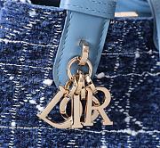 Kitlife Dior Toujours Bag Denim Blue Tweed With White Cannage Motif 28.5x19x21.5cm  - 2
