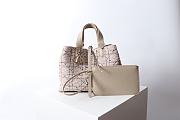 Kitlife Dior Toujours Bag Denim Beige Tweed With White Cannage Motif 28.5x19x21.5cm - 1