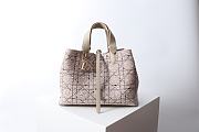Kitlife Dior Toujours Bag Denim Beige Tweed With White Cannage Motif 28.5x19x21.5cm - 4