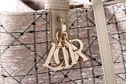 Kitlife Dior Toujours Bag Denim Beige Tweed With White Cannage Motif 28.5x19x21.5cm - 3