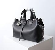Kitlife Dior Toujours Bag Black Cannage Calfskin with Silver-Finish Studs and White Resin Pearls 28.5x21.5x17cm - 2