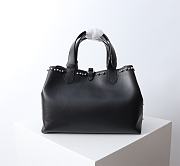 Kitlife Dior Toujours Bag Black Cannage Calfskin with Silver-Finish Studs and White Resin Pearls 28.5x21.5x17cm - 3