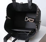 Kitlife Dior Toujours Bag Black Cannage Calfskin with Silver-Finish Studs and White Resin Pearls 28.5x21.5x17cm - 4