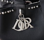 Kitlife Dior Toujours Bag Black Cannage Calfskin with Silver-Finish Studs and White Resin Pearls 28.5x21.5x17cm - 6
