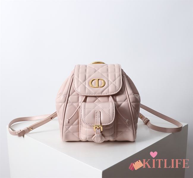 Kitlife Dior Caro Backpack Pink 19.5x18.5x8.5cm  - 1