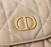 Kitlife Dior Caro Backpack Beige 19.5x18.5x8.5cm - 2