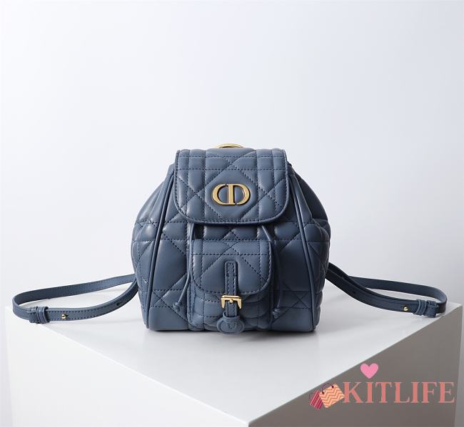 Kitlife Dior Caro Backpack Blue 19.5x18.5x8.5cm - 1