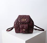 Kitlife Dior Caro Backpack Burgundy 19.5x18.5x8.5cm - 1