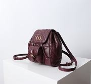 Kitlife Dior Caro Backpack Burgundy 19.5x18.5x8.5cm - 6