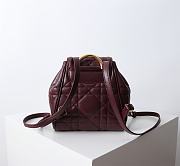 Kitlife Dior Caro Backpack Burgundy 19.5x18.5x8.5cm - 5