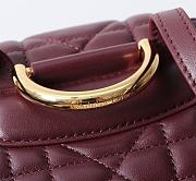 Kitlife Dior Caro Backpack Burgundy 19.5x18.5x8.5cm - 3