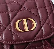 Kitlife Dior Caro Backpack Burgundy 19.5x18.5x8.5cm - 2
