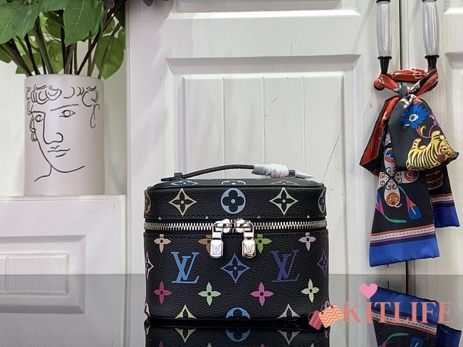 Kitlife Louis Vuitton Nice Nano Cosmetic Bag Multicolor Black M14033 14x8.5x10.2cm - 1