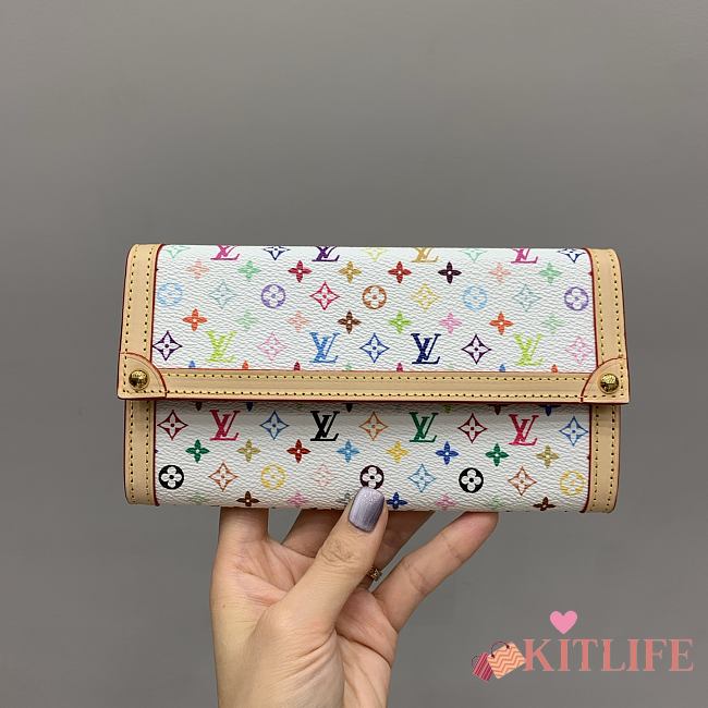Kitlife Louis Vuitton x TM Sarah Wallet White Multicolor M13397 19x10.5x2cm - 1