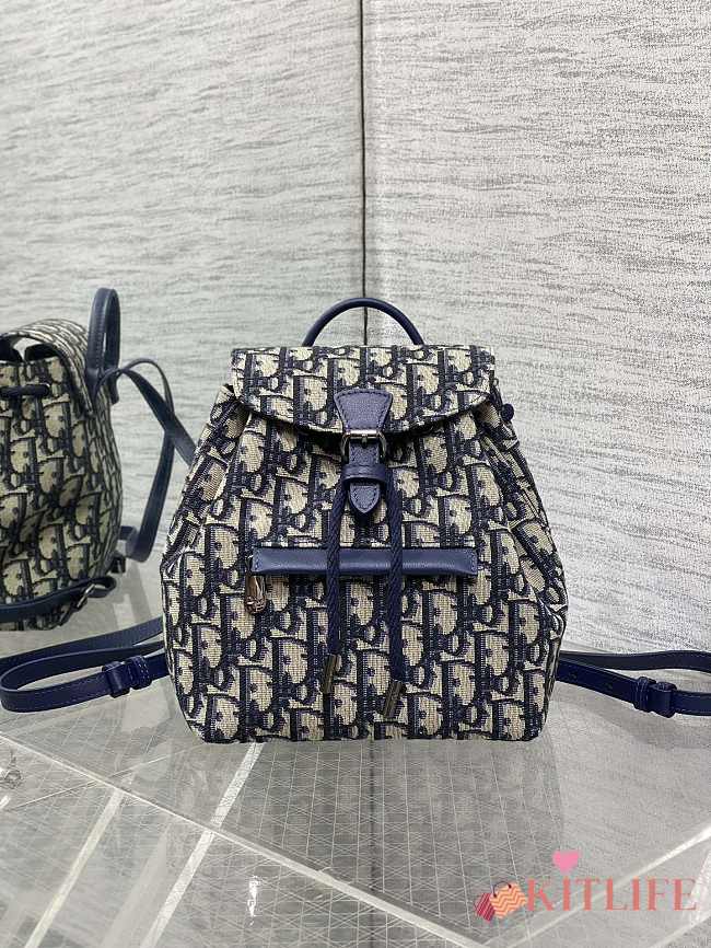 Kitlife Dior Mini Backpack Blue Oblique 18x10x19.5cm - 1