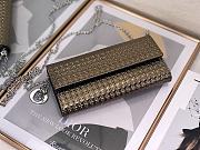 Kitlife Dior Gold Metallic Patent Micro-Cannage Lady Dior Croisiere Chain Wallet 21cm - 6