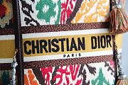 Kitlife Dior D-Bubble Bucket Bag Orange Multicolor Dior Paisley Embroidery 16x25x16cm - 4