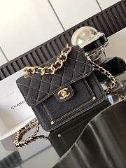 Kitlife Chanel Vintage Black Denim Messenger Bag 22x18.5x7.5cm - 1