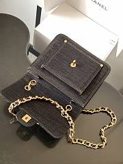 Kitlife Chanel Vintage Black Denim Messenger Bag 22x18.5x7.5cm - 2