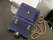 Kitlife Chanel Vintage Blue Denim Messenger Bag 22x18.5x7.5cm - 6