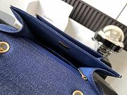 Kitlife Chanel Vintage Blue Denim Messenger Bag 22x18.5x7.5cm - 5