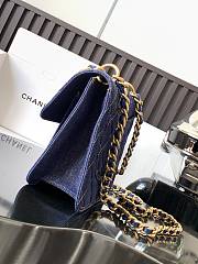 Kitlife Chanel Vintage Blue Denim Messenger Bag 22x18.5x7.5cm - 4